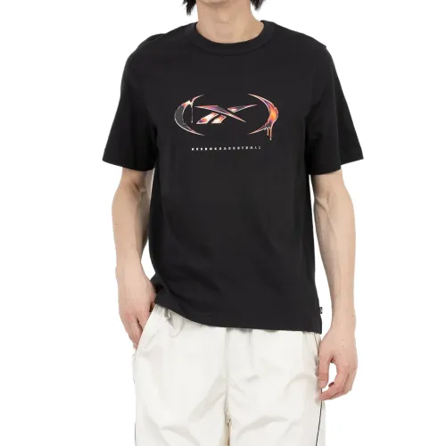 Reebok T Shirts Men's Black Crew Neck Moderate