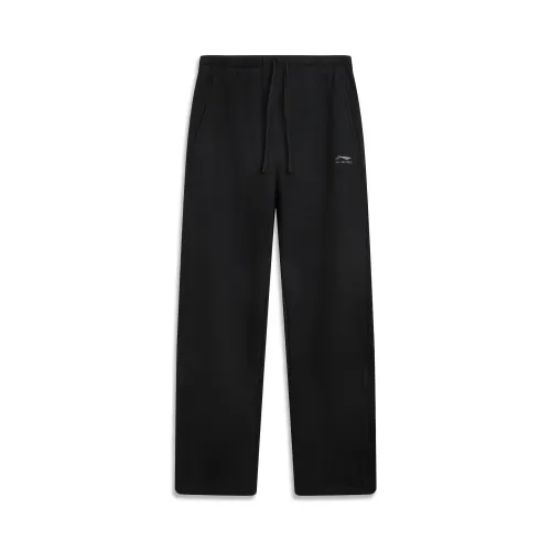 Li Ning Sports Life Collection Fleece Lined, Thermal Letter Embroidery Fashion Versatile Casual Sweatpants