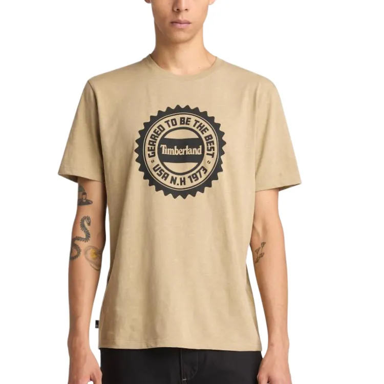 Timberland T Shirts Men's Yellow Crew Neck