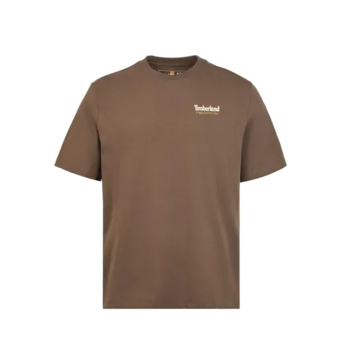 Timberland T Shirts Men's Brown Crew Neck Moderate
