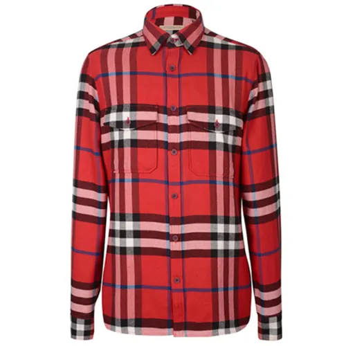 Burberry Shirts Men's Red Lapel Moderate Other