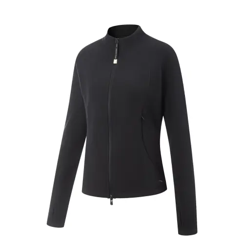 Li Ning Fitness Series Fleece Lined Thermal Slim Fit Casual Stand Collar Athleisure Letter Embroidery Jacket Women's