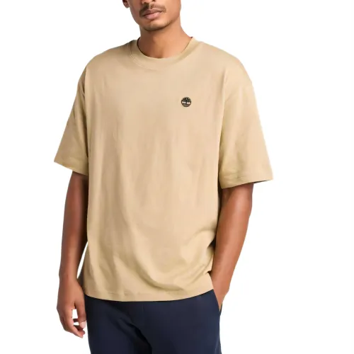 Timberland T Shirts Men's Khaki Crew Neck Moderate