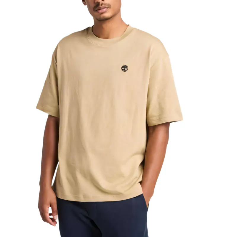 Timberland T Shirts Men's Khaki Crew Neck Moderate