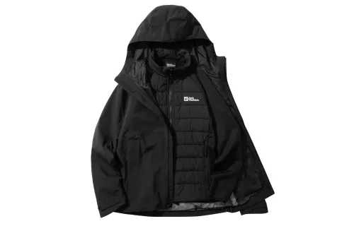 Removable travel waterproof windproof water repellent keep warm quilted jacket for hiking for traveling, with your logo imprint, three-in-one