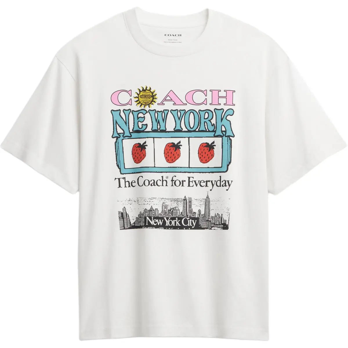 COACH T-Shirts Men's White Crew Neck Moderate