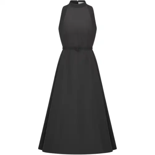 DIOR Sleeveless Dresses Women's Black Half Turtleneck Moderate Mid Length