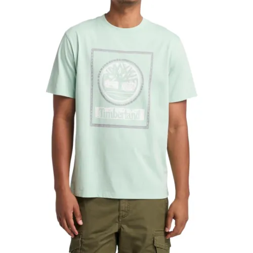 Timberland T Shirts Men's Green Crew Neck Moderate