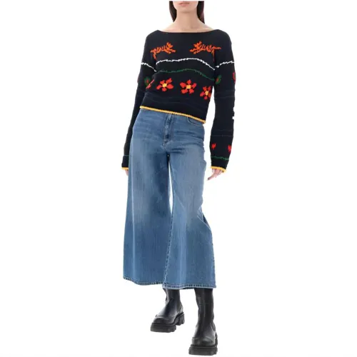KENZO Floral Intarsia Knitted Crewneck Jumper