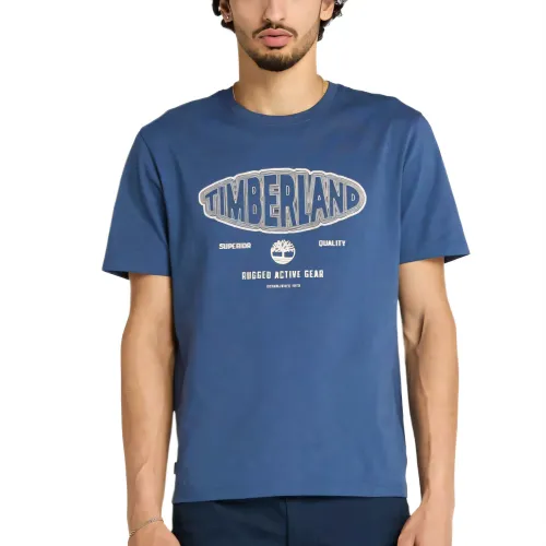Timberland T Shirts Men's Blue Crew Neck Moderate