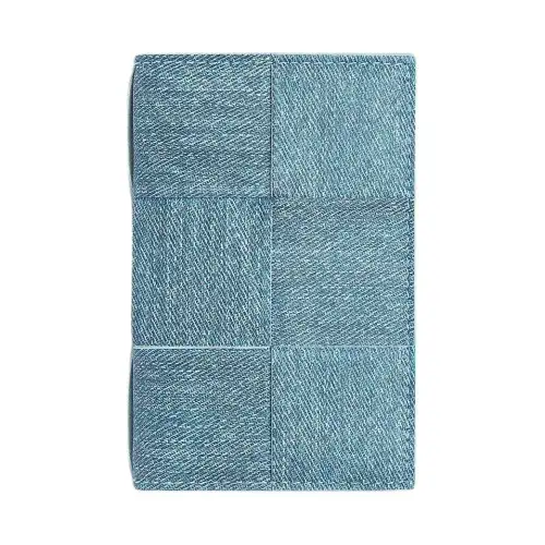 Bottega Veneta CASSETTE Intreccio Woven Sheepskin Card Holder Men's Ice Blue