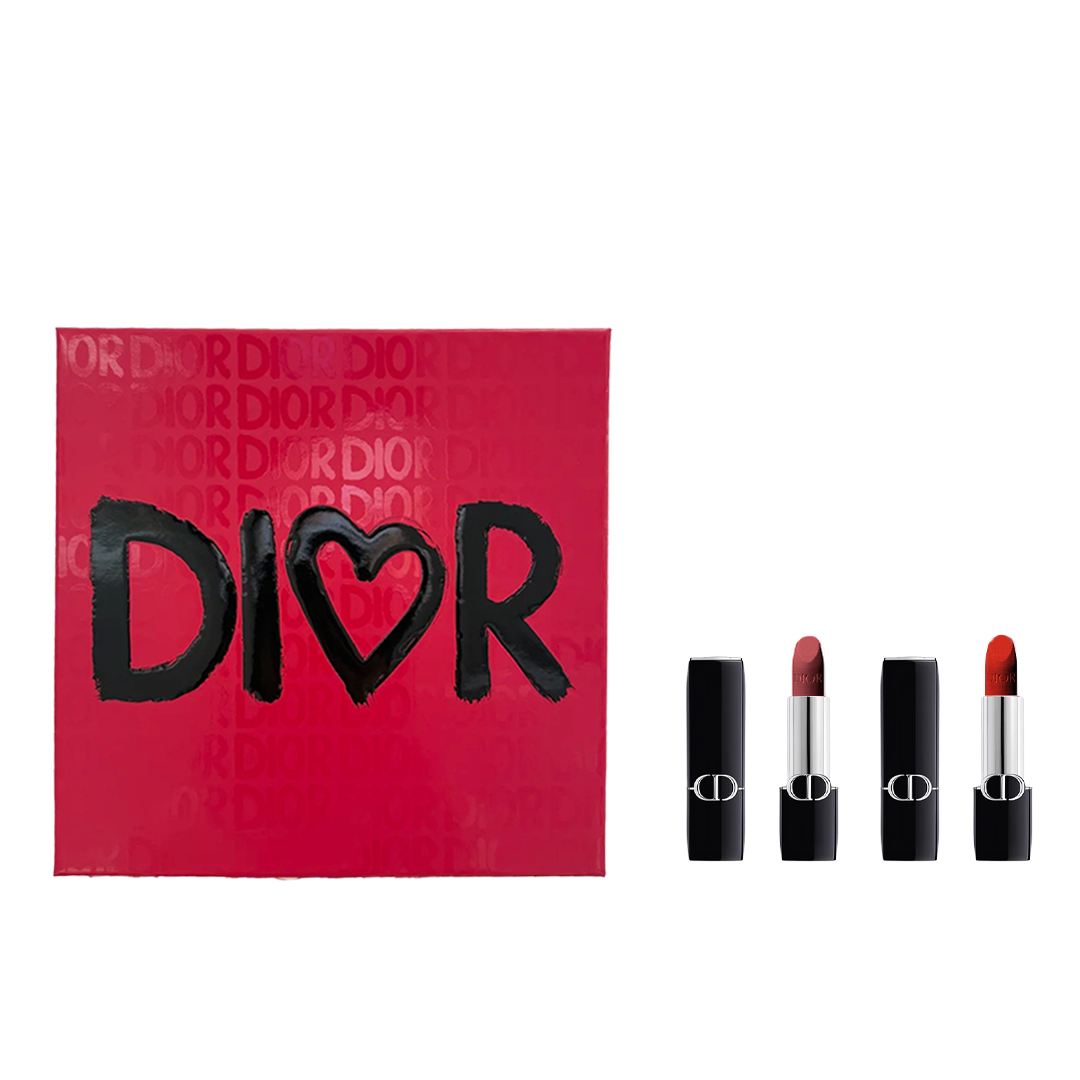 Набор помад Dior Rouge (черно-розовый)