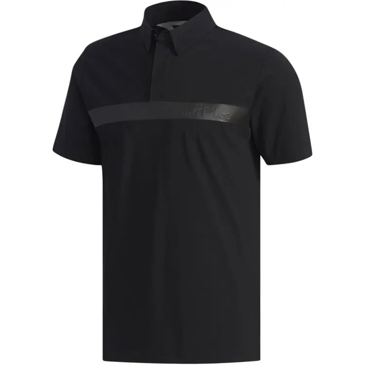 Adidas Polo Shirts Men's Black Polo Collar Moderate Straight Fit