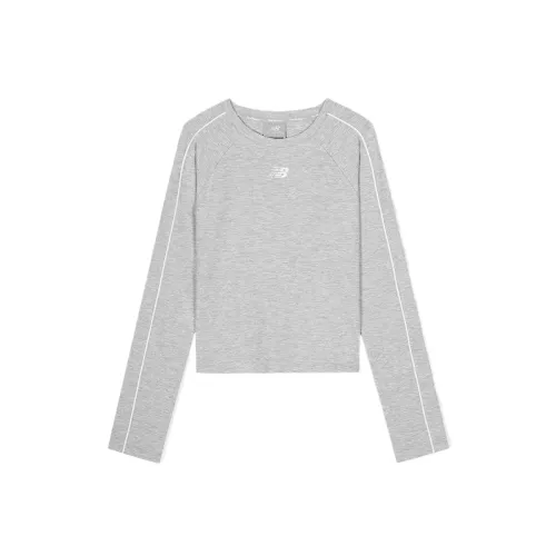 New Balance T Shirts Women's Gray Crew Neck