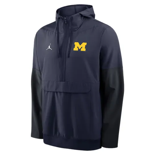 Jordan Michigan Anorak Men's Jordan Brand College 1/2-Zip Hooded Jacket