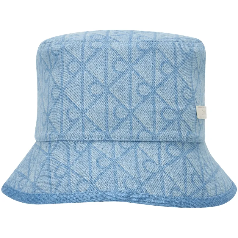 CALVIN KLEIN Cotton Bucket Hats Unisex Vintage Blue