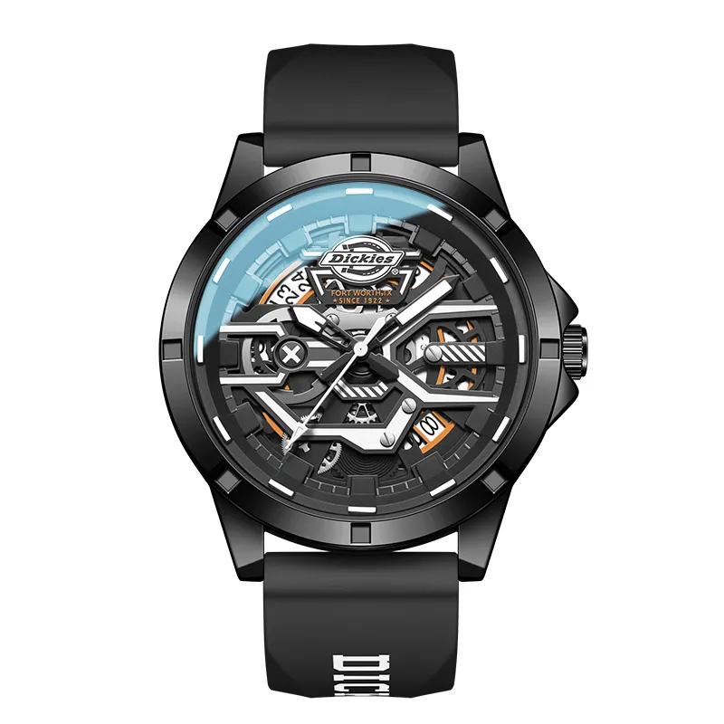 Dickies Darth Vader Collection Wrist Watches Quartz Movement Silicone Strap Skeleton Dial Men's Watches