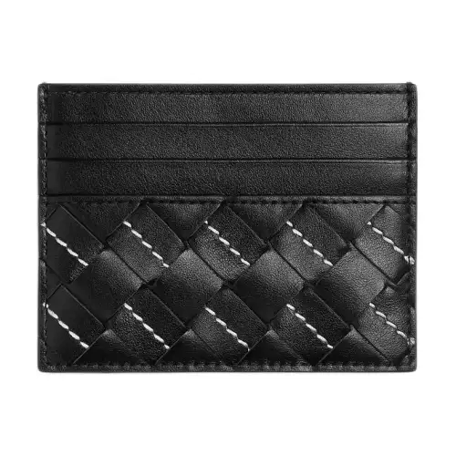 Bottega Veneta Leather Card Holder Men's Black