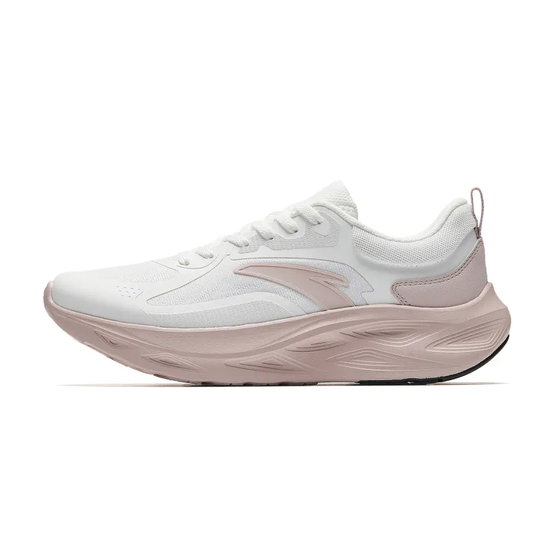 Anta Yi Chen Rebound Height Increasing Lightweight Breathable Low top Casual Running Shoes Women's White Pink