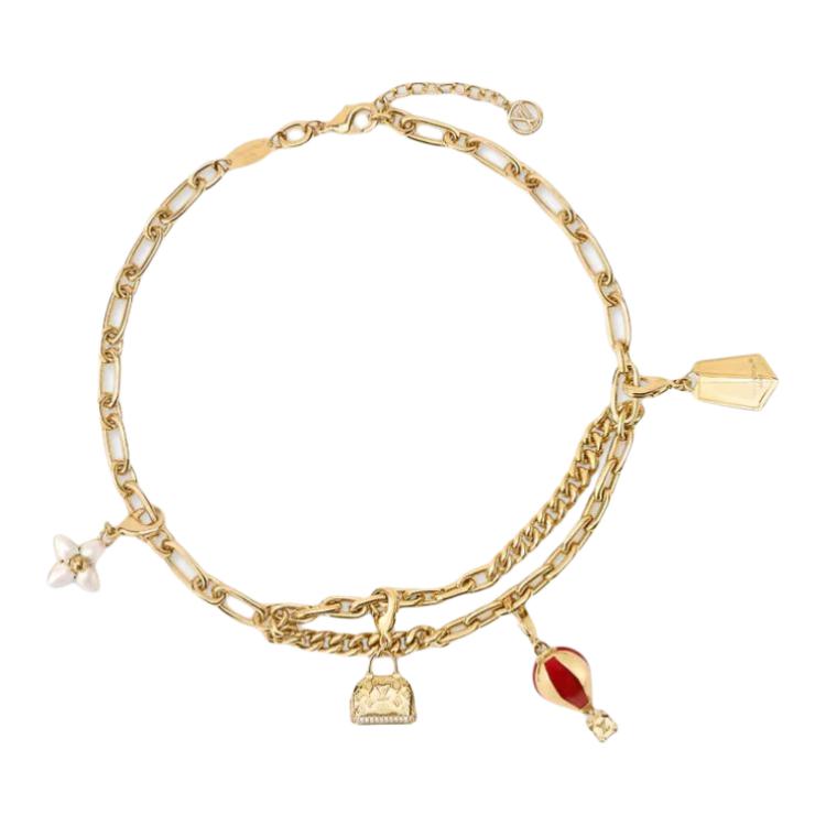 Женская цепочка Louis Vuitton Charms (золотая)