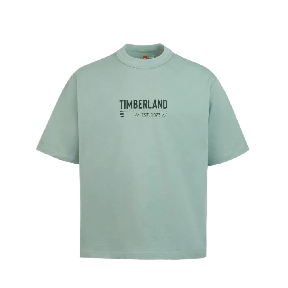 Timberland T-Shirts Unisex Green Crew Neck Moderate Straight Fit