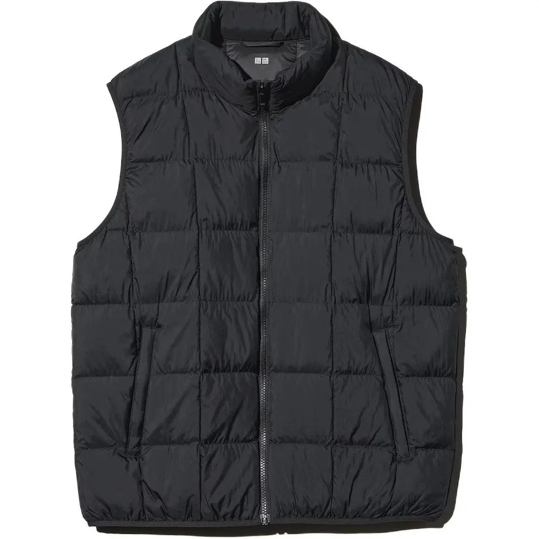 UNIQLO Vests Unisex Black Stand Collar Other