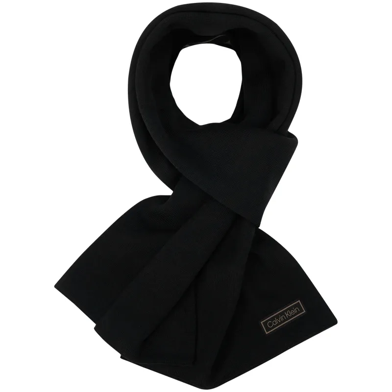 CALVIN KLEIN Cashmere Sheep Wool Knit Scarves Men's Space Black