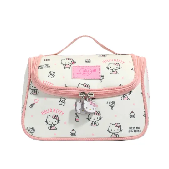 Sanrio Hello Kitty Canvas Portable Makeup Bag Regular Women's Pink