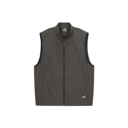 New Balance Vests Men's Brown Stand Collar