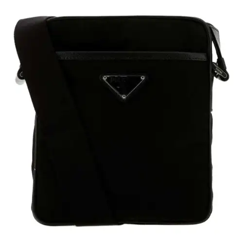 PRADA Saffiano Nylon Crossbody Bags Men's Black