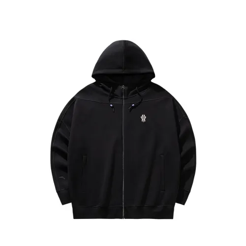ANTA Sweatshirts Men's Black Hooded Non Detachable Moderate