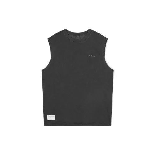 New Balance Tank Tops Unisex Black Gray Color Crew Neck Moderate Sleeveless