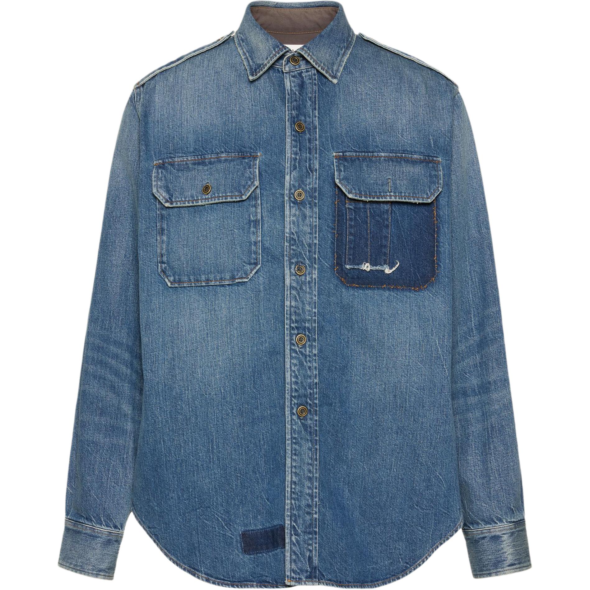 Мужская рубашка Maison Margiela (синяя)