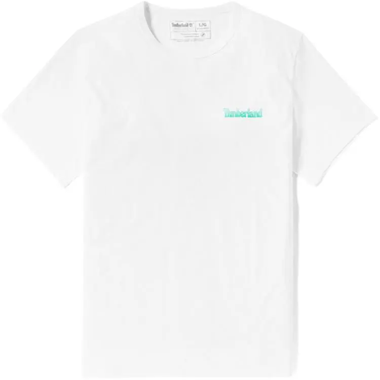 Timberland T-Shirts Men's White Crew Neck Moderate Straight Fit