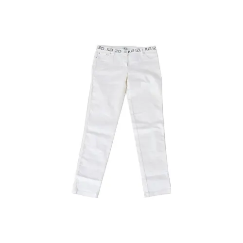 KENZO Jeans Women's White Moderate Slim Fit Pants