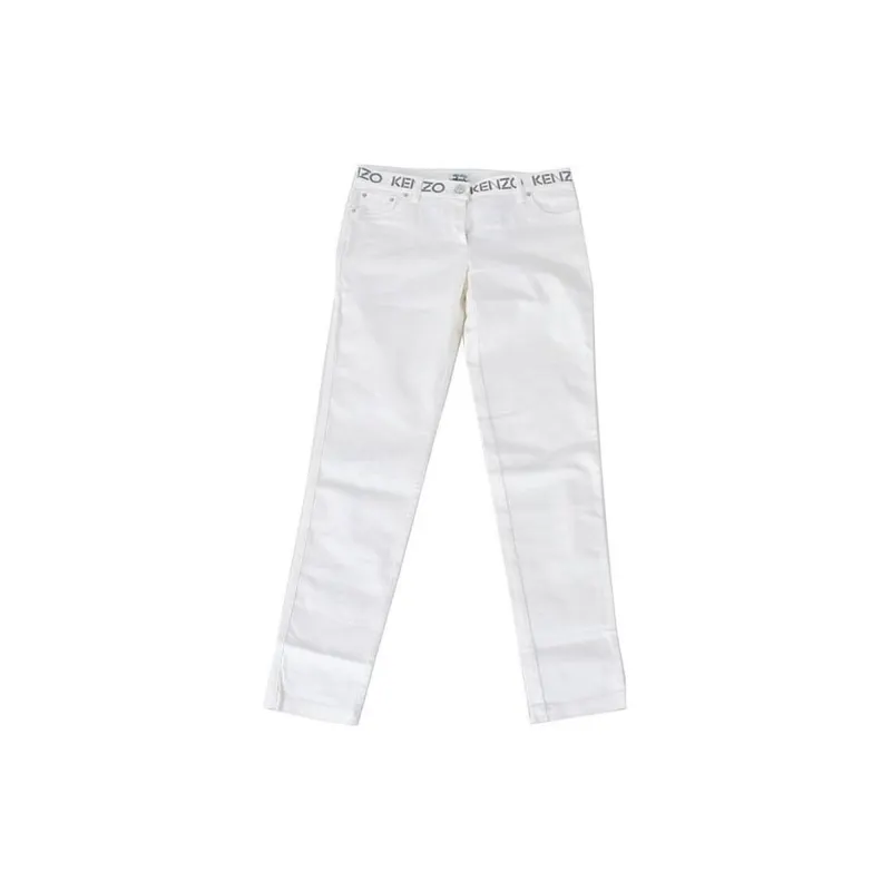 KENZO Jeans Women's White Moderate Slim Fit Pants