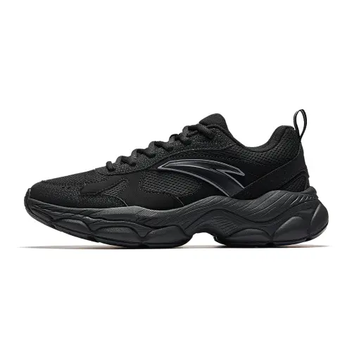 Anta Abrasion Resistant Breathable Abrasion Resistant Breathable Low top Casual Shoes Men's Black