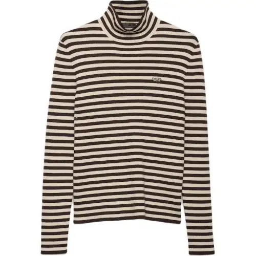 PRADA Sweaters Men's Dark Brown Turtleneck Moderate