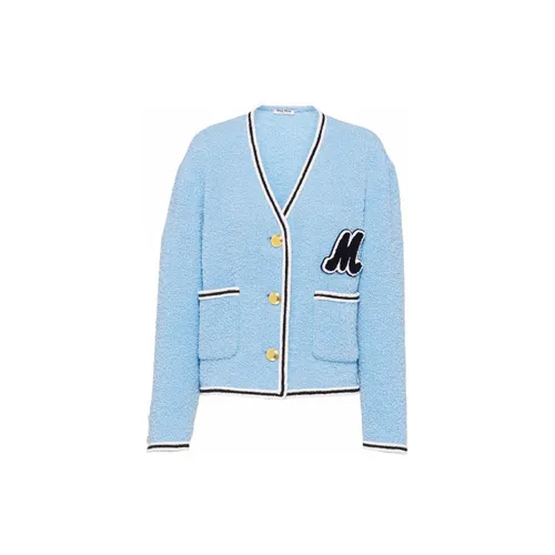 MIU MIU Jackets Women's Blue V Neck Moderate Other
