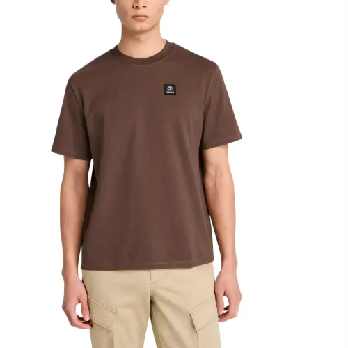 Timberland T Shirts Men's Dark Brown Crew Neck Moderate Straight Fit