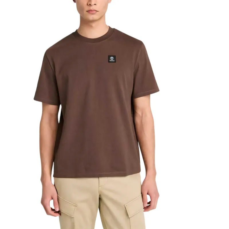 Timberland T Shirts Men's Dark Brown Crew Neck Moderate Straight Fit