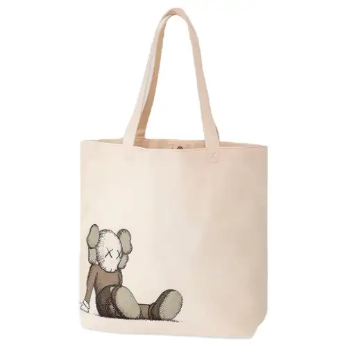 UNIQLO Kaws Limited Edition Collaboration Cotton Tote Bag, Shopping Bag, Handbag, Shoulder Bag Unisex Ecru