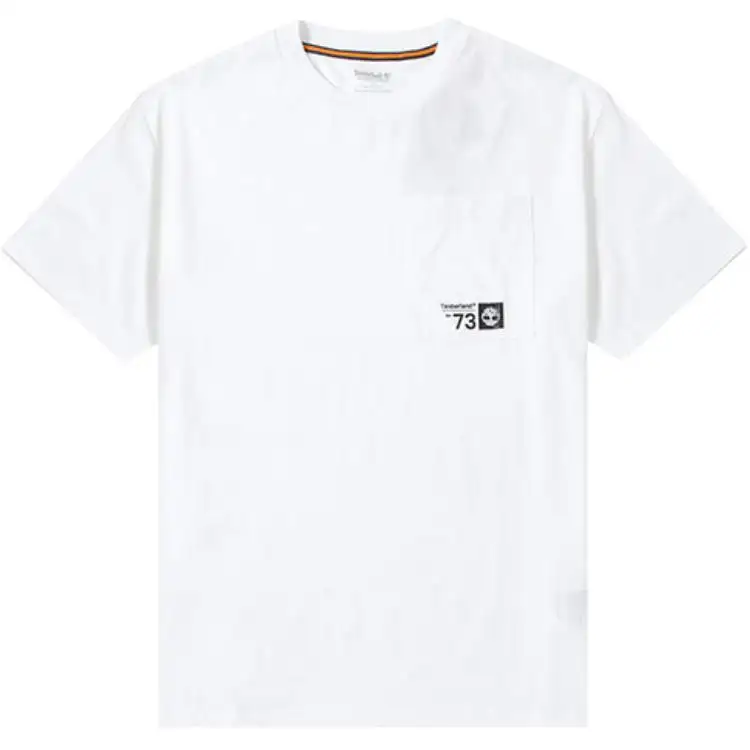 Timberland T Shirts Men's White Crew Neck Moderate Straight Fit