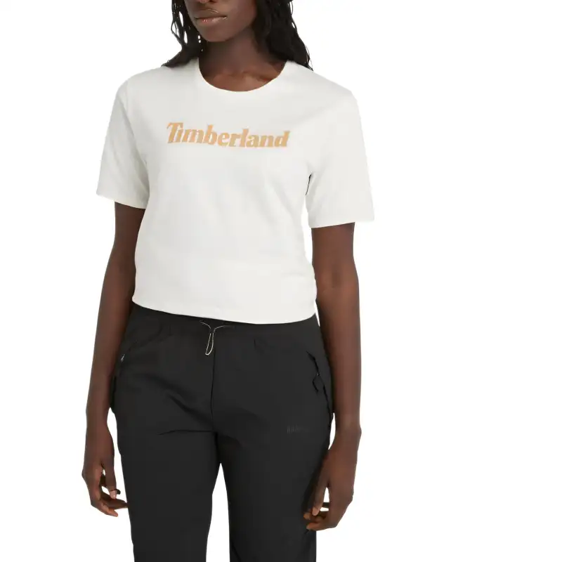 Timberland T Shirts Women's White Crew Neck Moderate