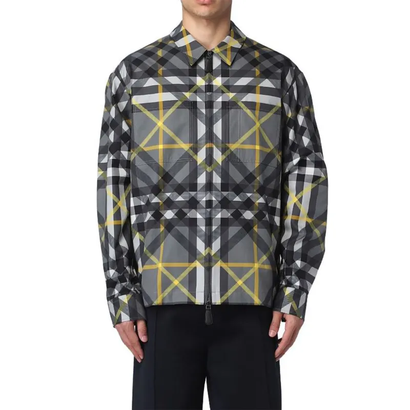 Burberry Shirts Men's Gray Lapel Moderate Other