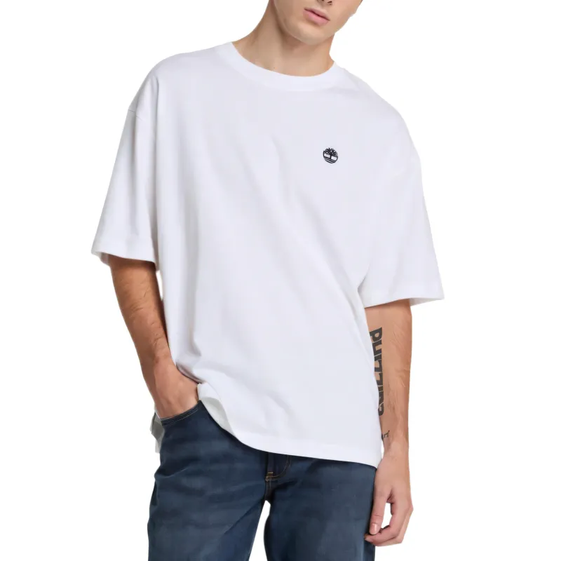 Timberland T Shirts Men's White Crew Neck Moderate