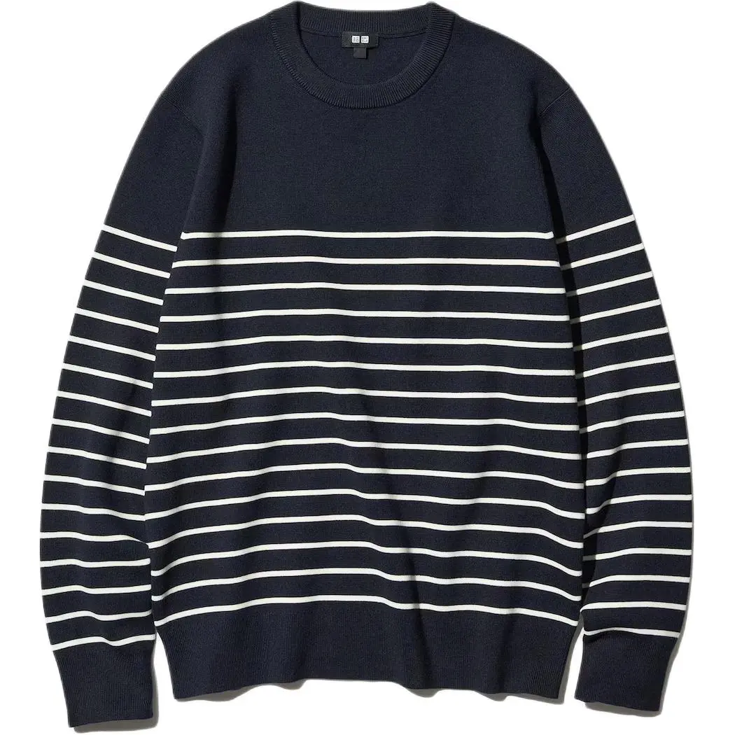 UNIQLO Sweaters Unisex Marine Blue Crew Neck Moderate