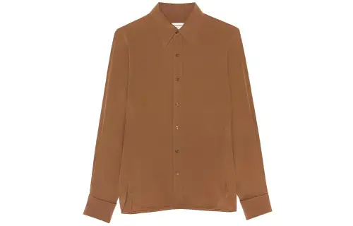 Saint Laurent collared silk shirt