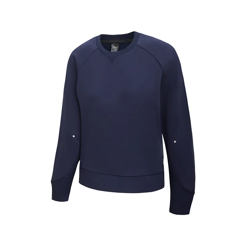 ASICS Sweatshirts Women's Dark Blue Crew Neck Moderate Regular