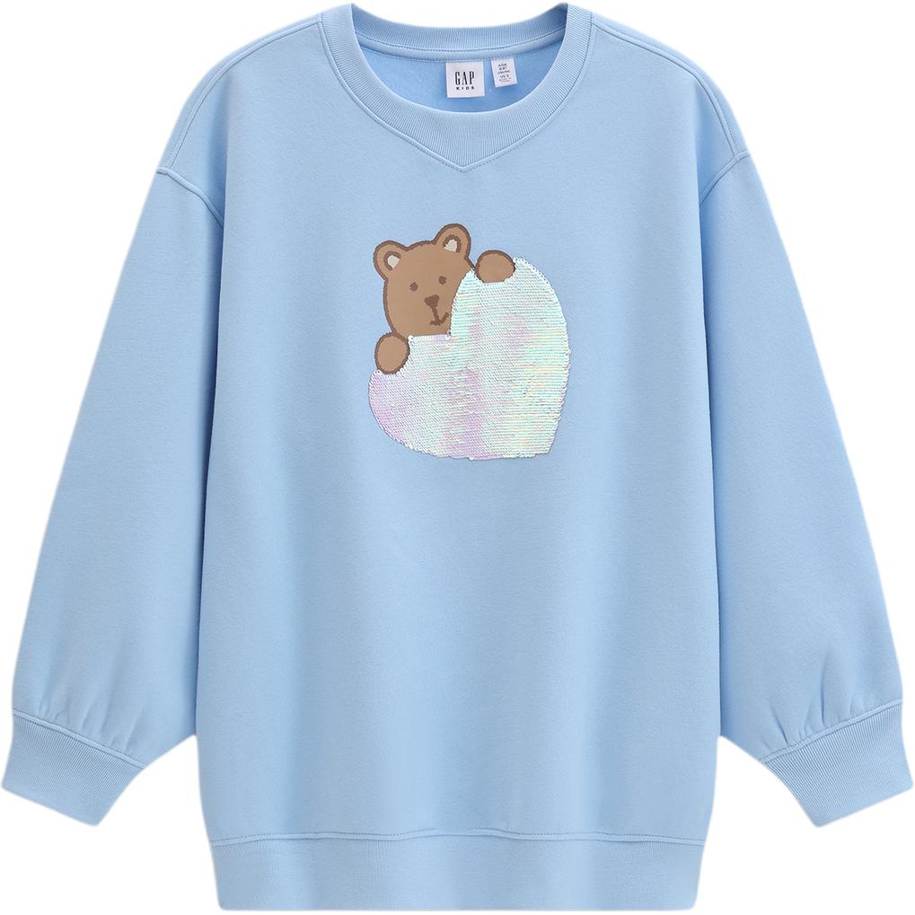 Женское худи GAP Sequin Bear Hoodie (серое)